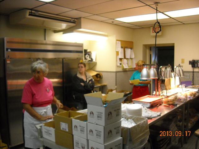 Mrs. Baker and Dot Davis can't believe Denny Stahley just announced that he is in charge of the Kitchen.  Sandwich Sale 2013